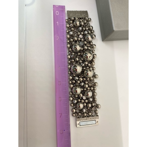 HSN CHAIN METAL BRACELET WITH CLUSTERS OF BEADS - Picture 7 of 11